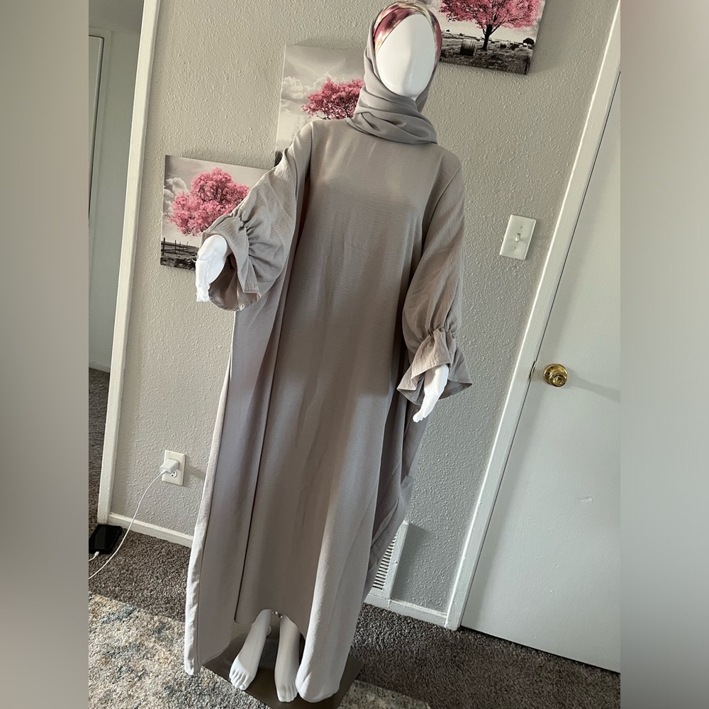 Batwing sleeve dress with beautiful scarf🥰niqab jilbab scarf khimar hijab abaya